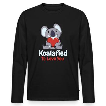 Saint-Valentin Koala Love Wildlife Koala Lover - T-shirt manches longues Premium bio Homme - noir - Devant - Nico (187cm)