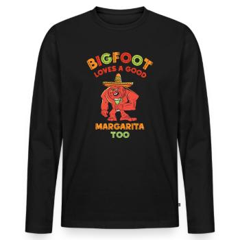 Cinco de Mayo Cryptozoologie Bigfoot Fiesta - T-shirt manches longues Premium bio Homme - noir - Devant - Nico (187cm)
