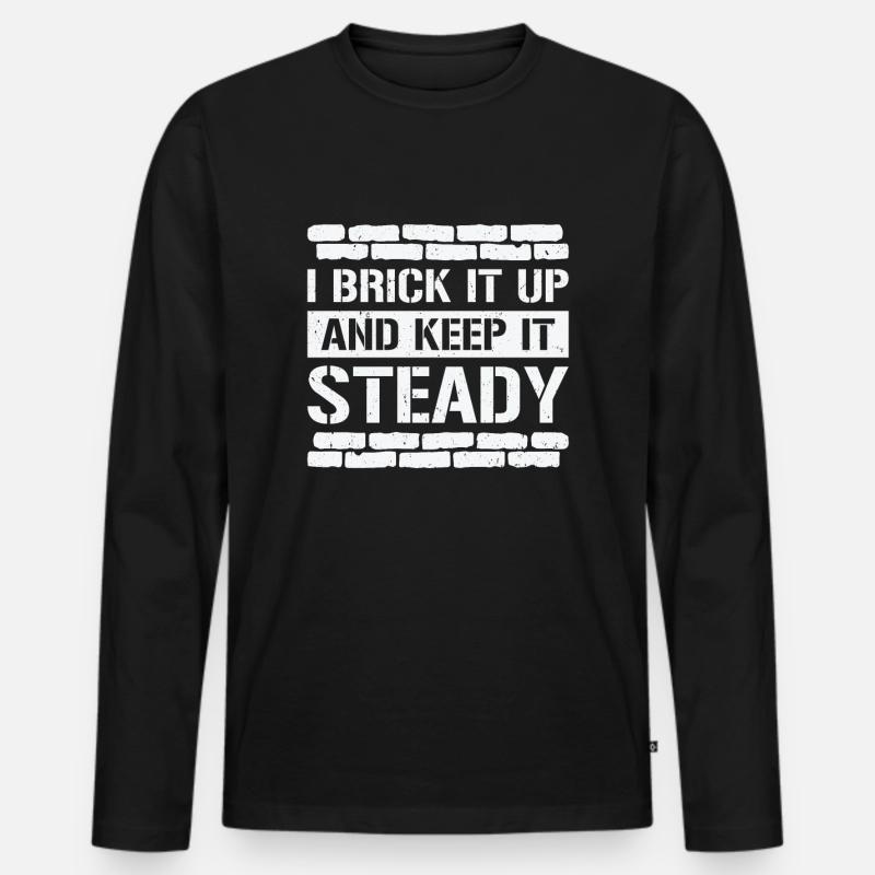 Bricklayer Brick Mason Masonry - Men's Premium Organic Long Sleeve Shirt - black