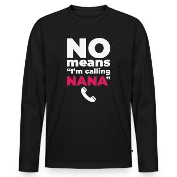 Grandparents Day Grandma Spoiling Favorite - Men's Premium Organic Long Sleeve Shirt - black - Front - Nico (187cm)
