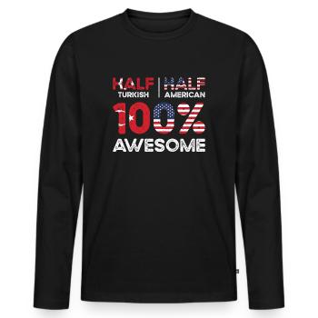 Born Turkish Turkey American USA Citizenship - Men's Premium Organic Long Sleeve Shirt - black - Front - Nico (187cm)