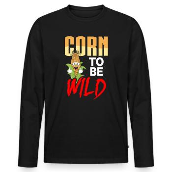 culture du maïs cultures agriculture - T-shirt manches longues Premium bio Homme - noir - Devant - Nico (187cm)