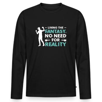 Simulation Fantasie Realität Science Fiction - Männer Premium Bio Langarmshirt - Schwarz - Vorne - Nico (187cm)