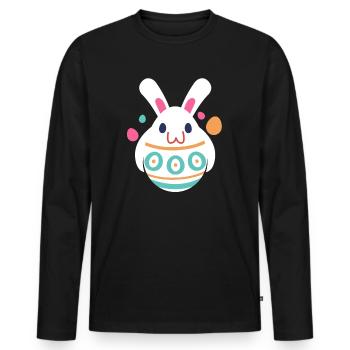 Lapin de Pâques Lapin de vacances - T-shirt manches longues Premium bio Homme - noir - Devant - Nico (187cm)