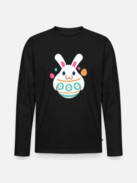 Easter Rabbit Egg Easter Holiday - Men's Premium Organic Long Sleeve Shirt - black
