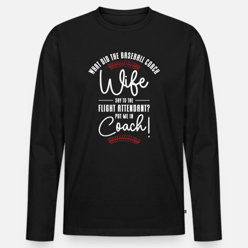 Baseball-Trainerin Ehefrau Berufstätige Mutter - Männer Premium Bio Langarmshirt - Schwarz