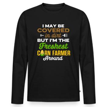 culture du maïs cultures agriculture - T-shirt manches longues Premium bio Homme - noir - Devant - Nico (187cm)