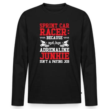 Sprint Car Dirt Track Racing - Men's Premium Organic Long Sleeve Shirt - black - Front - Nico (187cm)