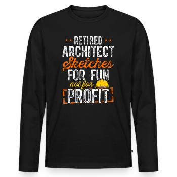 Retired Architect Architecture Retirement - Men's Premium Organic Long Sleeve Shirt - black - Front - Nico (187cm)