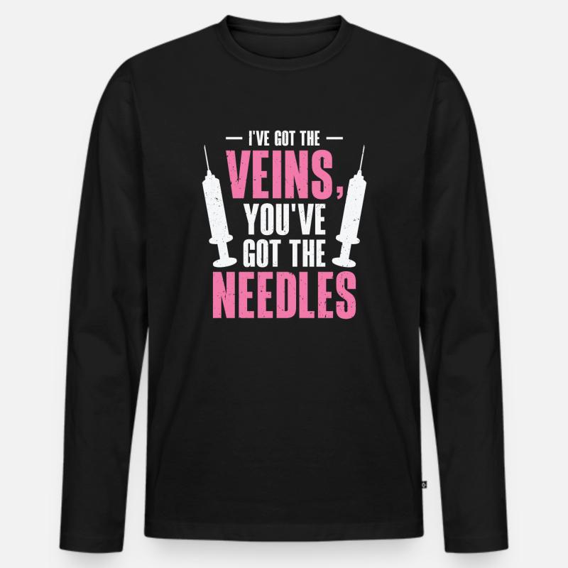 Phlebotomist Phlebotomie Krankenschwester Tech - Männer Premium Bio Langarmshirt - Schwarz