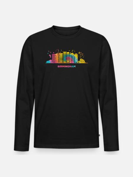 Birminghamer Skyline Birmingham - Men's Premium Organic Long Sleeve Shirt - black