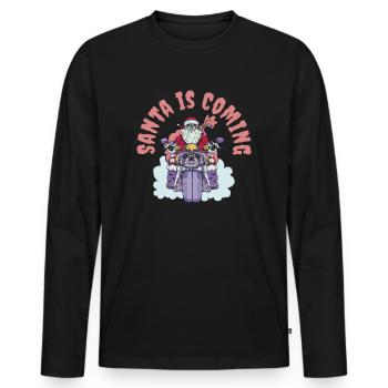 Scary Santa Weihnachten Urlaub Halloween - Männer Premium Bio Langarmshirt - Schwarz - Vorne - Nico (187cm)
