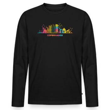 Ligne d’horizon de Copenhague Copenhague - T-shirt manches longues Premium bio Homme - noir - Devant - Nico (187cm)
