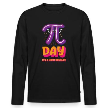 Pi Day Math Holiday Pi Symbol Number - T-shirt manches longues Premium bio Homme - noir - Devant - Nico (187cm)