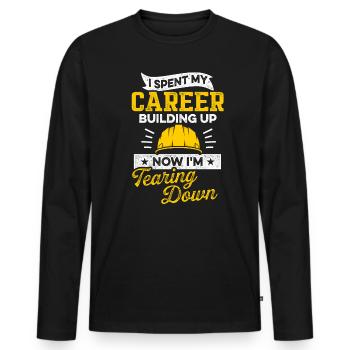 Architekt im Ruhestand Architektur im Ruhestand - Männer Premium Bio Langarmshirt - Schwarz - Vorne - Nico (187cm)
