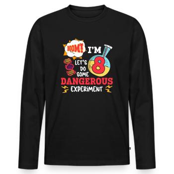 Science Theme Birthday Party Age 8 Scientist Boys - Men's Premium Organic Long Sleeve Shirt - black - Front - Nico (187cm)