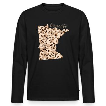 État du léopard du Minnesota Minnesota - T-shirt manches longues Premium bio Homme - noir - Devant - Nico (187cm)