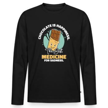 Beste Medizin Schokolade Dessert - Männer Premium Bio Langarmshirt - Schwarz - Vorne - Nico (187cm)
