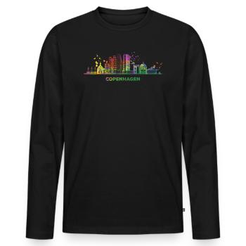 Ligne d’horizon de Copenhague Copenhague - T-shirt manches longues Premium bio Homme - noir - Devant - Nico (187cm)