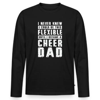 Cheerleader Proud Cheer Dad Cheerleading Beer - Men's Premium Organic Long Sleeve Shirt - black - Front - Nico (187cm)