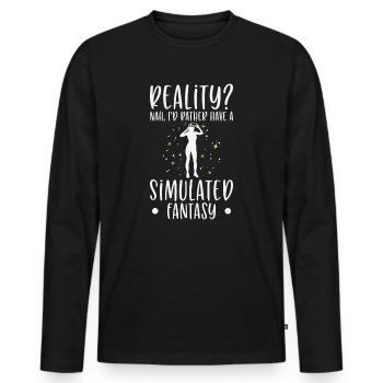 Simulation Fantasie Realität Science Fiction - Männer Premium Bio Langarmshirt - Schwarz - Vorne - Nico (187cm)
