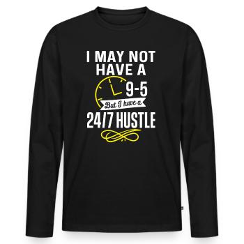 Unternehmer Unternehmen Unternehmertum - Männer Premium Bio Langarmshirt - Schwarz - Vorne - Nico (187cm)