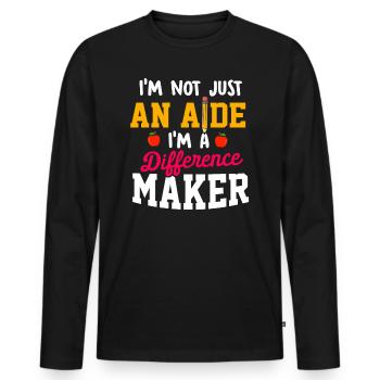 Paraprofessional Teacher Para Educator - Men's Premium Organic Long Sleeve Shirt - black - Front - Nico (187cm)