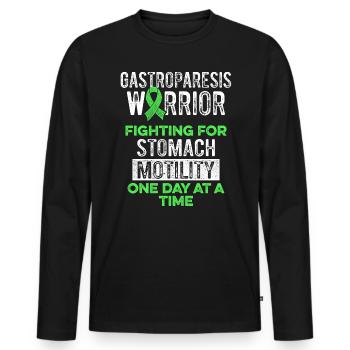 Guerrier de la sensibilisation à la gastroparésie Survivant - T-shirt manches longues Premium bio Homme - noir - Devant - Nico (187cm)