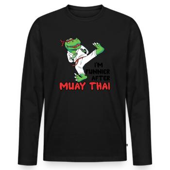 Muay Thai Coach Kickboxing Instructor Funny - Men's Premium Organic Long Sleeve Shirt - black - Front - Nico (187cm)