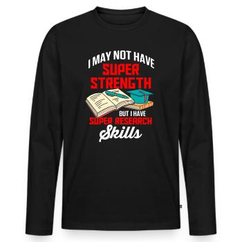Librarian Bookworm Book Nerd Reading Library - Men's Premium Organic Long Sleeve Shirt - black - Front - Nico (187cm)
