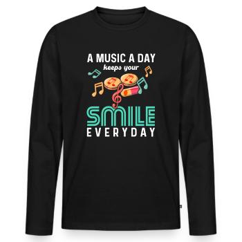 Beste Medizin Musik Selbstfürsorge Musikliebhaber - Männer Premium Bio Langarmshirt - Schwarz - Vorne - Nico (187cm)