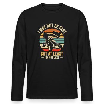 Sprint Car Dirt Track Racing - Men's Premium Organic Long Sleeve Shirt - black - Front - Nico (187cm)