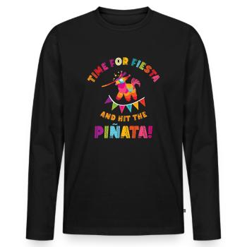 Cinco De Mayo Fête mexicaine de la Piñata Fiesta - T-shirt manches longues Premium bio Homme - noir - Devant - Nico (187cm)