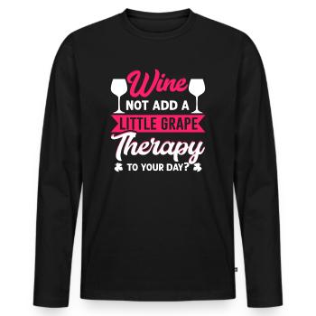 Wine Drinking Wine Tasting Wine Lover - Men's Premium Organic Long Sleeve Shirt - black - Front - Nico (187cm)
