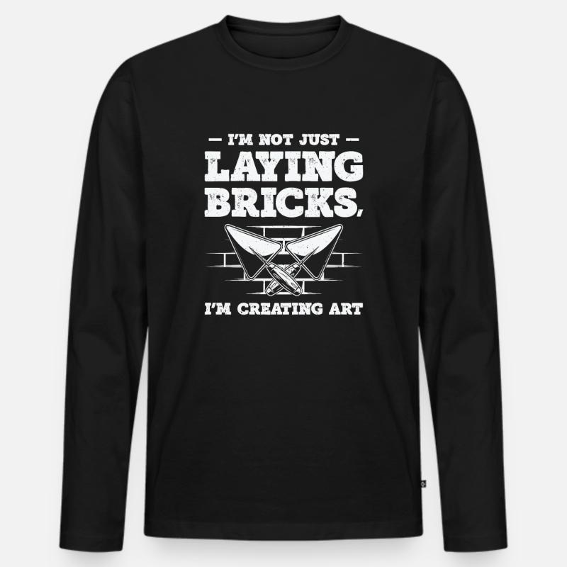 Bricklayer Brick Mason Masonry - Men's Premium Organic Long Sleeve Shirt - black