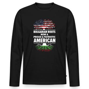 Né: Bulgare, Bulgare, Américain, États-Unis - T-shirt manches longues Premium bio Homme - noir - Devant - Nico (187cm)