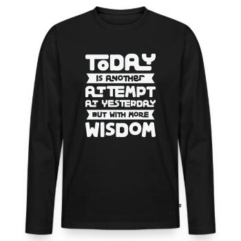 Connaissance motivatrice de la sagesse motivationnelle - T-shirt manches longues Premium bio Homme - noir - Devant - Nico (187cm)