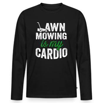 Lawn Mower Mowing Landscaping Landscaper - Men's Premium Organic Long Sleeve Shirt - black - Front - Nico (187cm)