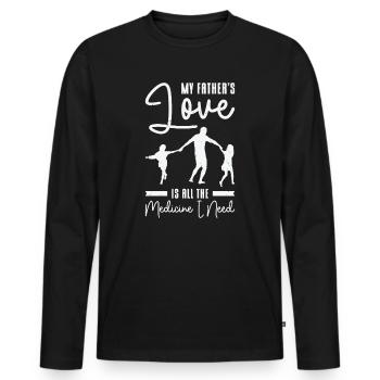 Best Medicine Father Love Grandpa Family - Men's Premium Organic Long Sleeve Shirt - black - Front - Nico (187cm)