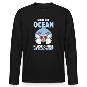 Journée mondiale des animaux Requins Bien-être animal Faune marine - T-shirt manches longues Premium bio Homme - noir - Devant - Nico (187cm)