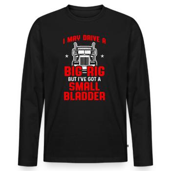 Truck Driver Trucker Driving - Men's Premium Organic Long Sleeve Shirt - black - Front - Nico (187cm)