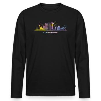 Ligne d’horizon de Copenhague Copenhague - T-shirt manches longues Premium bio Homme - noir - Devant - Nico (187cm)