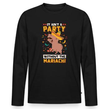 Capybara Mariachi Cinco de Mayo Fiesta - T-shirt manches longues Premium bio Homme - noir - Devant - Nico (187cm)