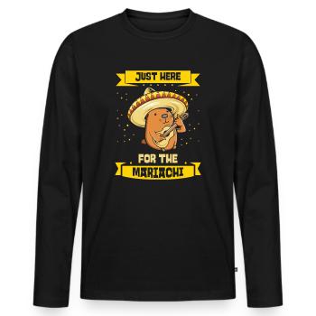 Capybara Mariachi Cinco de Mayo Fiesta - T-shirt manches longues Premium bio Homme - noir - Devant - Nico (187cm)