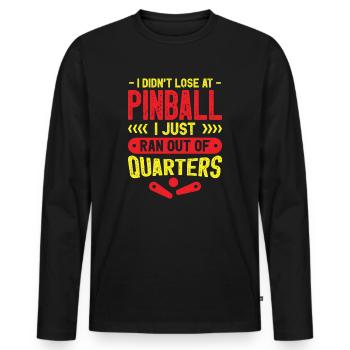 Pinball Arcade Game Machine - Men's Premium Organic Long Sleeve Shirt - black - Front - Nico (187cm)