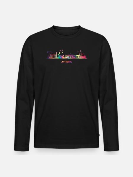 Athènes skyline d’Athènes - T-shirt manches longues Premium bio Homme - noir