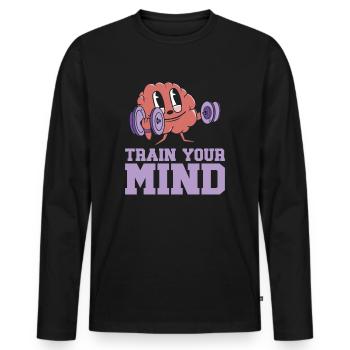 Alzheimer's Awareness Brain Mental Health - Men's Premium Organic Long Sleeve Shirt - black - Front - Nico (187cm)