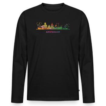 Amsterdam Skyline Amsterdam - Men's Premium Organic Long Sleeve Shirt - black - Front - Nico (187cm)