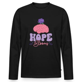 Infirmière Alzheimer’s Awareness Medical - T-shirt manches longues Premium bio Homme - noir - Devant - Nico (187cm)