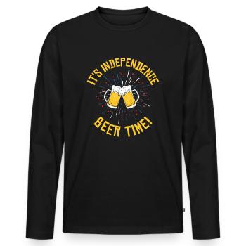 Indépendance des États-Unis Liberté de boire de la bière - T-shirt manches longues Premium bio Homme - noir - Devant - Nico (187cm)